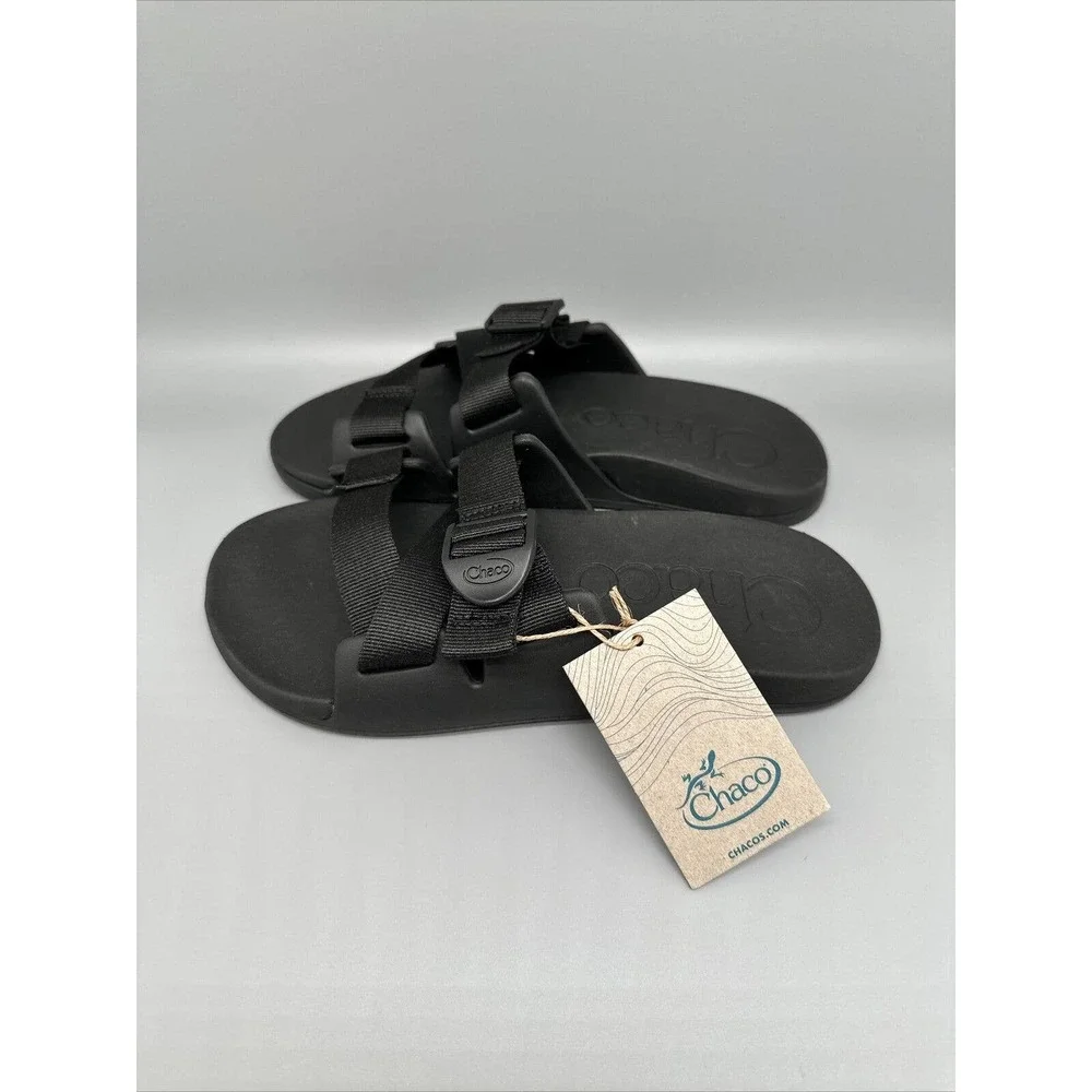 Chaco Chillos Slide Black/Black Comfort Sandal JCH107089 Men's US Sz 12‎